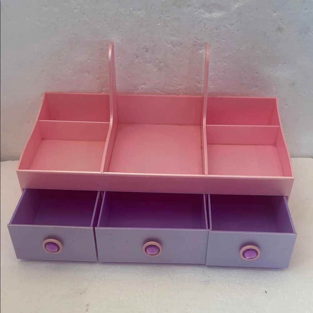 Y2K jewelry box cosmetic storage Desk Organizer plastic pink purple